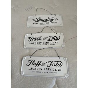 Laundry Room Metal Sign 4"x10" Wall Decor X3 New‎